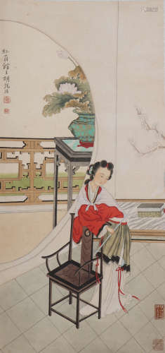 A Hu xigui's figure painting