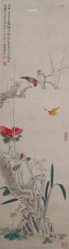 A Yu feian's flowers and birds painting