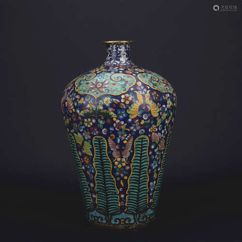 A Cloisonne enamel 'butterfly' vase