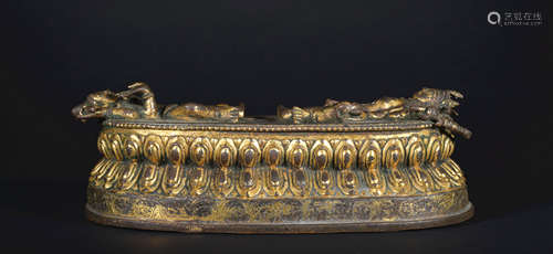 A gilt-bronze base