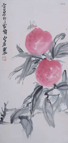 A Qi baishi's peach painting