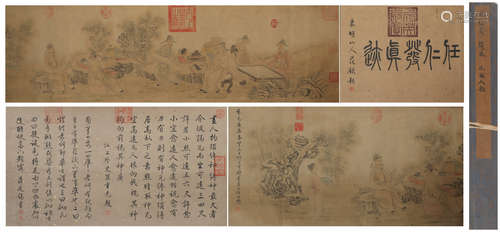 A Ren renfa's figure hand scroll