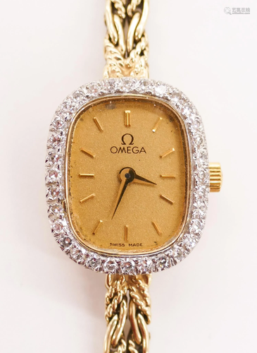 Lady's Omega 14k Diamond Wristwatch