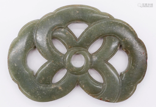 Chinese Ming Jade Large Knot Plaque