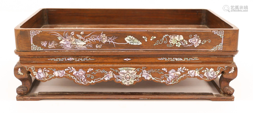 Antique Vietnamese Inlaid Rosewood Tray