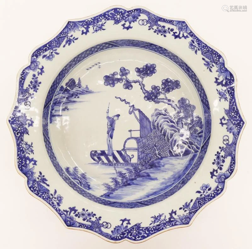 Chinese 18th Cent. Blue & White Deep Charger