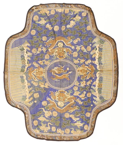 2pc Chinese Qing Dragon Kesi Silk Panels