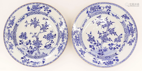 Pair Chinese Kangxi Blue & White Chargers