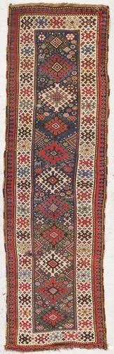 Antique Caucasian Oriental Runner Rug