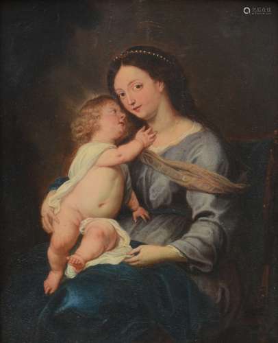 Anonymous: painting (o/p) 'Madonna and Child' (43x35 cm)