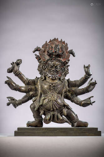 A bronze sculpture 'Hayagriva', Tibet 18th - 19th century (14 cm)