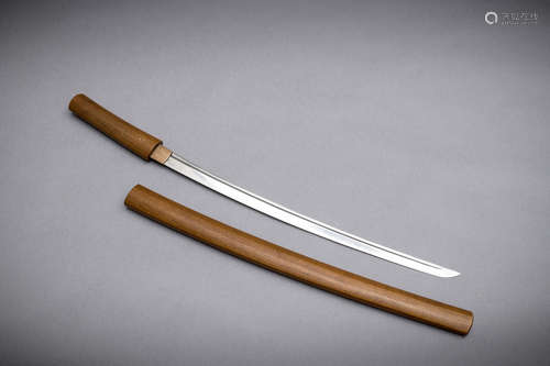 Japanese blade of a katana, signed (l 66 cm)