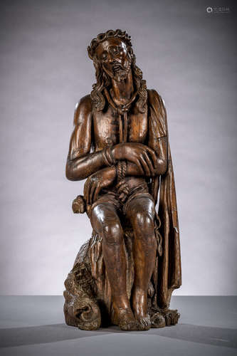 Wooden sculpture 'Christ on the cold stone', 16th - 17th century (68 cm)