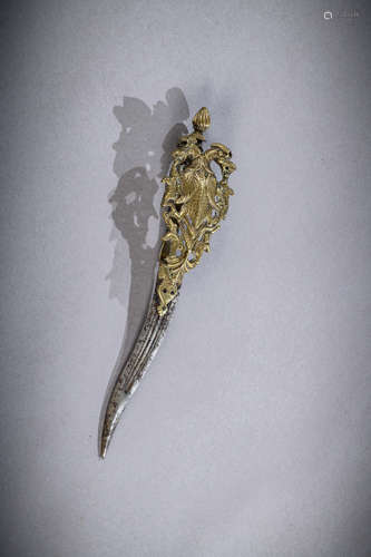 Indian Bichawa dagger decorated with Yali, South India 17th - 18th century (l 31 cm)