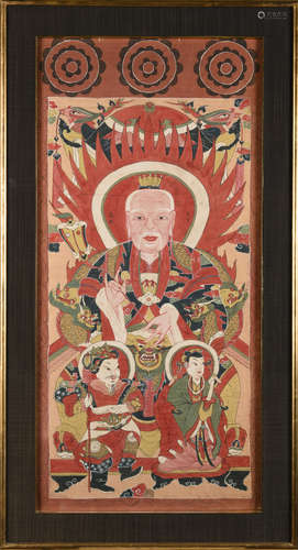 A pair of Chinese ritual Yao paintings on paper (57x120cm)