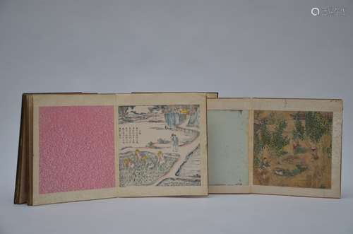 Two Chinese albums: 1 with paintings and 1 with woodcuts 'rice production'