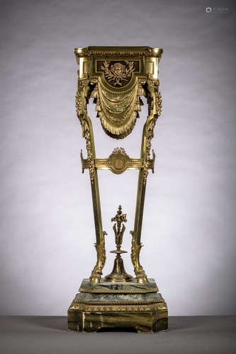 A bronze Napoleon III pedestal on a marble base (109 cm) (*)