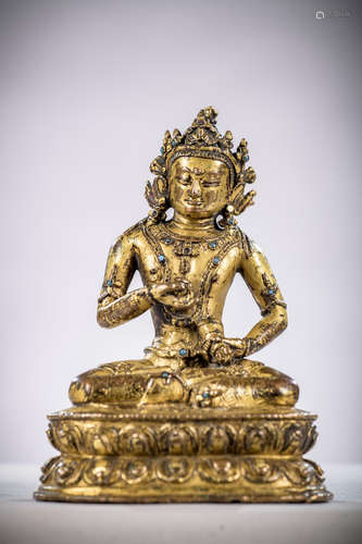 Gilt bronze sculpture 'Vajrasattva', Tibet 15th century (provenance: Chayette - Cheval 2001) (10,5