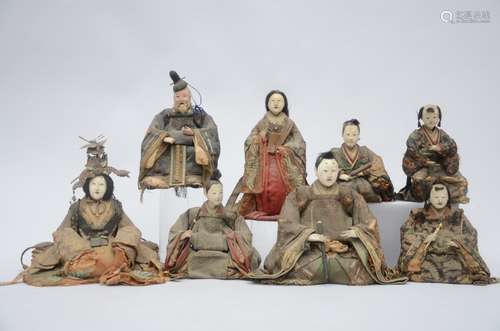 Eight Japanese dolls (18 cm)