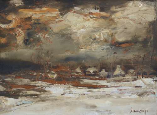 Albert Saverijs: painting (o/p) 'winter landscape' (60x80 cm)