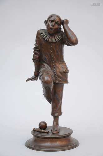 Gueyton: bronze statue 'pierrot' (48 cm)