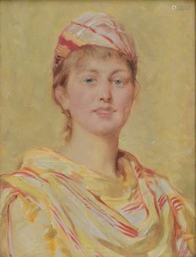 Leon Herbo: painting (o/p) 'lady portrait' (36x27 cm)