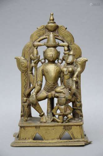 Indian statue 'Vishnu with Lakshmi', 17th - 18th century (12.5 cm)