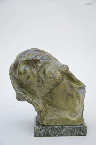 Vindevogel: bronze statue 'head of Christ' (25x32x22 cm)