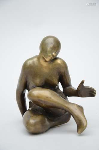 Jean Réné Gaugain (attributed to): bronze sculpture 'reclining figure' (16x13x14 cm)