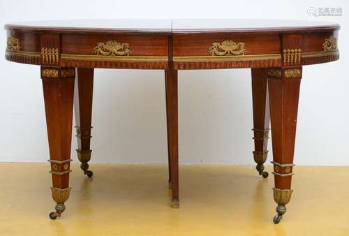 Empire style mahogany table with gilt bronze fittings (78x140x104 cm)