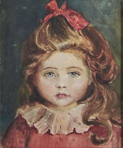 ENGLISH SCHOOL, LATE 19TH C - THE HEADS OF YOUNG GIRLS, TWO, WATERCOLOUR, 30 X 24CM AND 29 X 22.