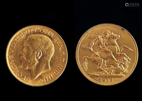 GOLD COIN. SOVEREIGN 1912P Condition report