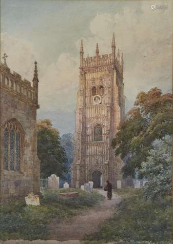 WILLIAM HARDING SMITH, RBA (1848-1922) - EVESHAM BELL TOWER AND THE SOUTH CHAPEL OF ALL SAINTS'