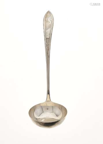 A DUTCH SILVER SOUP LADLE, MAKER'S AND SECOND STANDARD CONTROL MARKS, 1937 OR CIRCA, 6OZS 7DWTS
