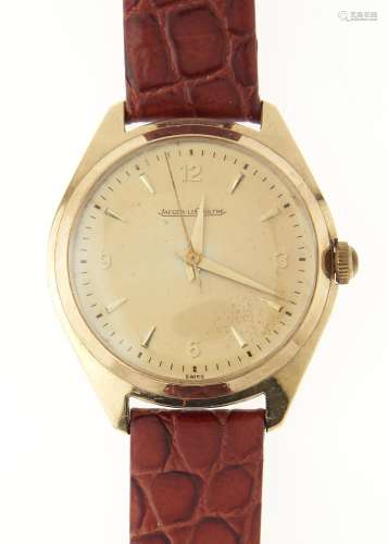 A JAEGER LECOUTRE GOLD GENTLEMAN'S WRISTWATCH, 35MM DIAM Condition reportGood condition and