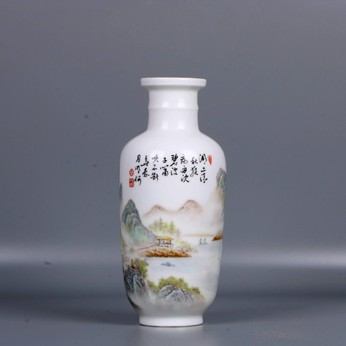 Nineteenth century famille landscape bottle