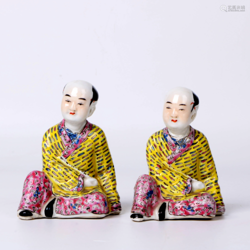 A pair of 19th century famille porcelain