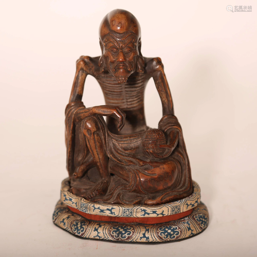 Eighteenth century Bamboo carving Skinny Lohan