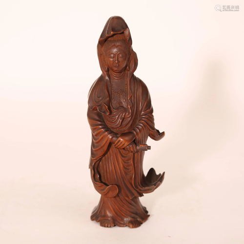 The 19th century Boxwood Guanyin