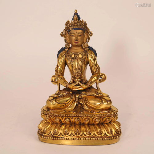 The fifteenth century gilded bronze Buddha of longevity