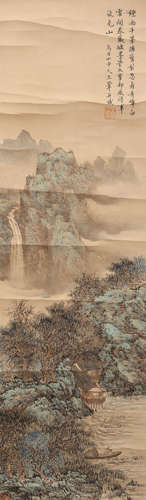 A Chinese Landscape Painting Scroll, Wang Hui Mark