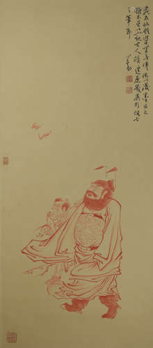 A Chinese Zhongkui Painting, Pu Ru Mark