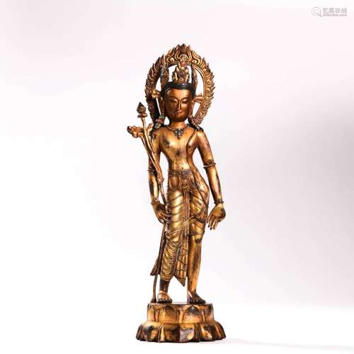 A Gild Bronze Tara Statue