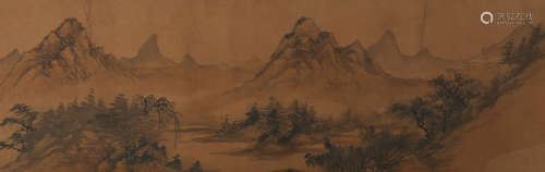 A Chinese Painting Long Scroll, Wang Yuanqi Mark