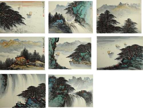 A Chinese Landscape Painting Album, Li Xiongcai Mark