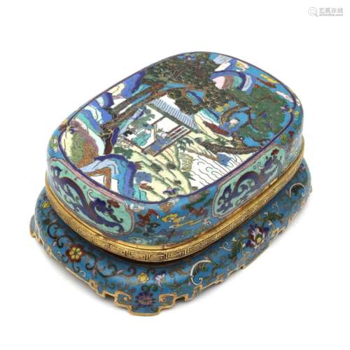 A Gild Bronze Cloisonne Enamel Inkstone Box