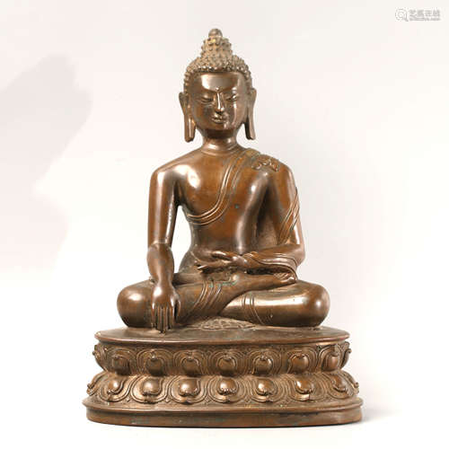 A Gild Bronze Statue of Sakyamuni