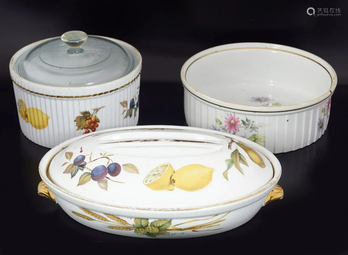 4 ASSORTED FRENCH PORCELAIN CASSEROLE DISHES