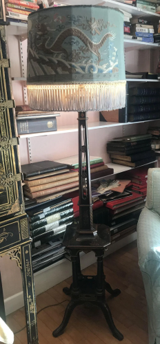 CHINESE CHIPPENDALE LACQUERED STANDARD LAMP