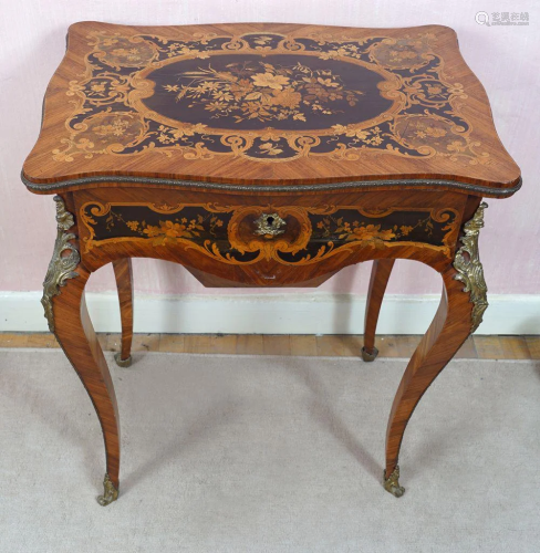 19TH-CENTURY FRENCH KINGWOOD WORKTABLE